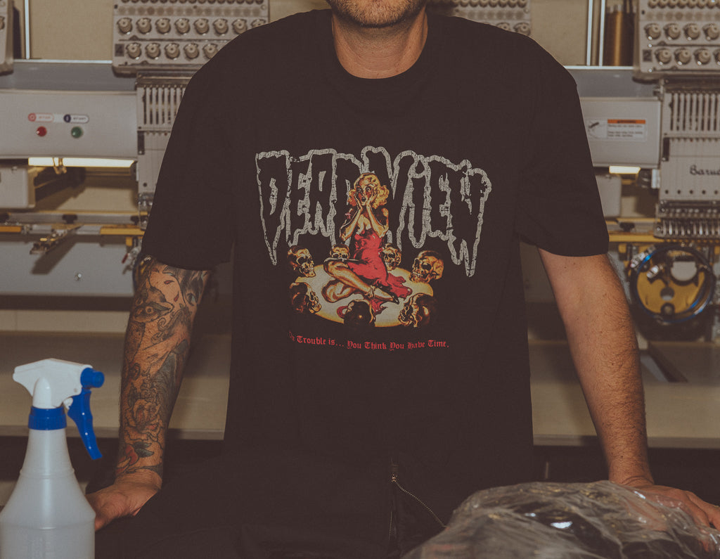 DEATH CLOCK GRAPHIC T-SHIRT - HORROR CLOTHING - DEADVIEW CLOTHING - SAN DIEGO