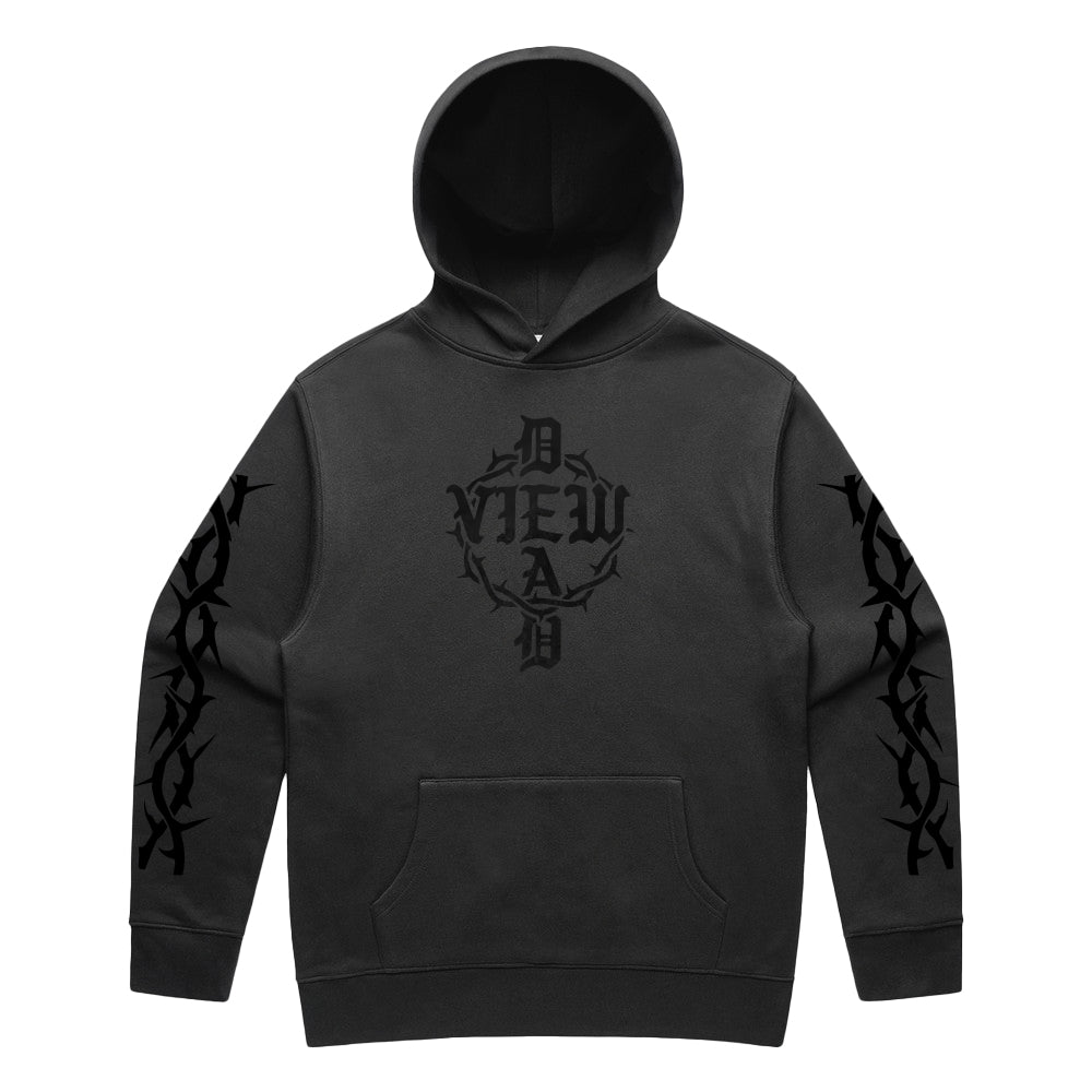 THORNS FADED BLACK PULLOVER HOODIE