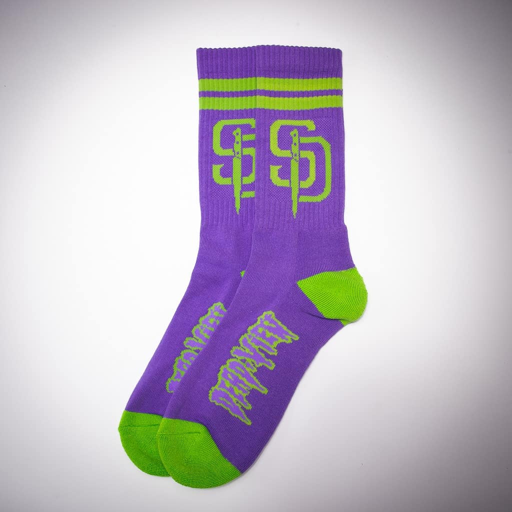 Stab Diego Socks - Purple/Lime - deadview