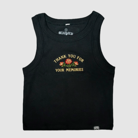 MEMORIES WOMENS RIB CROP TANK