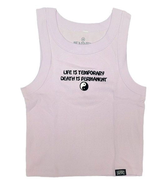 LIFE & DEATH WOMENS RIB CROP TANK