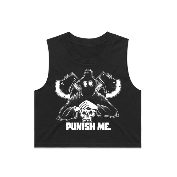 Punish Me Crop Tank - Black - deadview