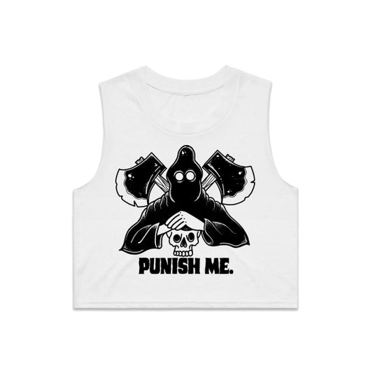 Punish Me Crop Tank - White - deadview